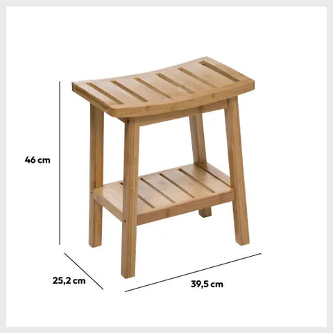 Tabouret Rangement En Bambou Naturel