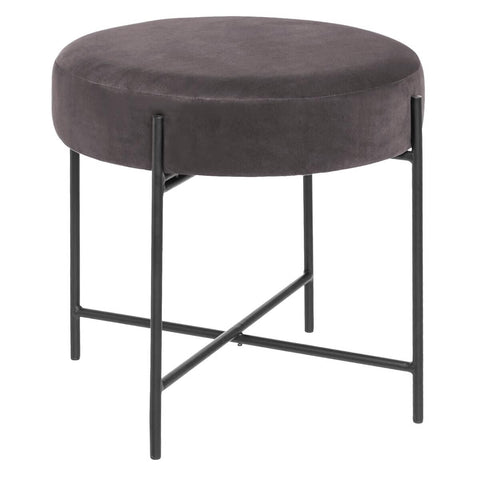 Tabouret En Velours Arty Gris