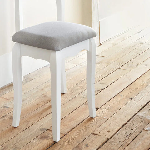 Tabouret Pour Coiffeuse Aurell Gris et blanc