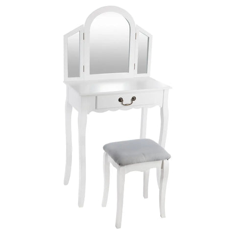 Tabouret Pour Coiffeuse Gris et blanc