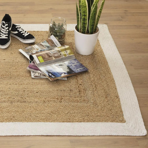 Tapis en jute Bord Blanc 120x170