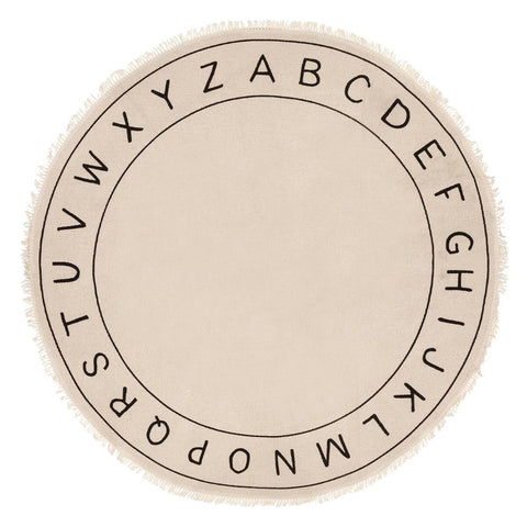 Tapis rond alphabet Blanc D 120