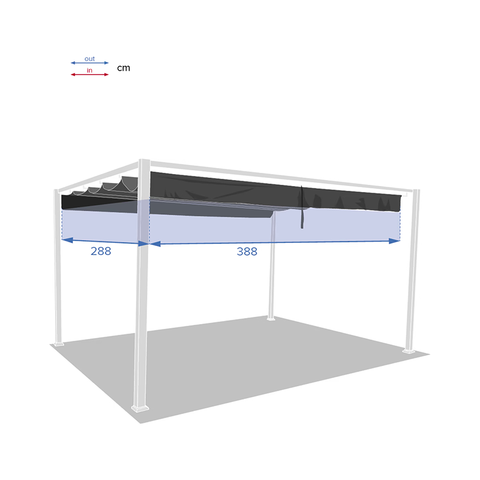 Toile Pour Tonnelle Palmeira 3x4m Gris Ardoise