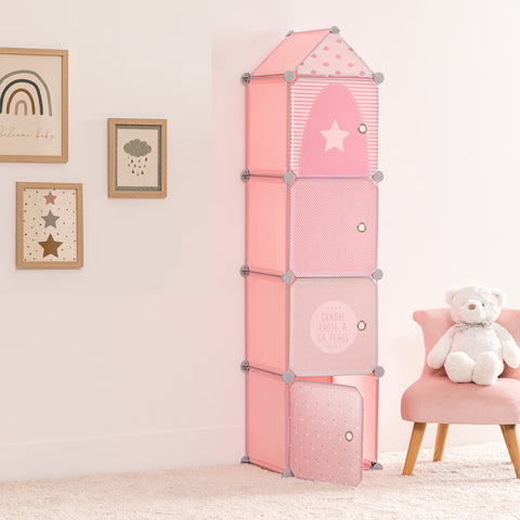 Tour De Rangement Pour Enfant Château Rose