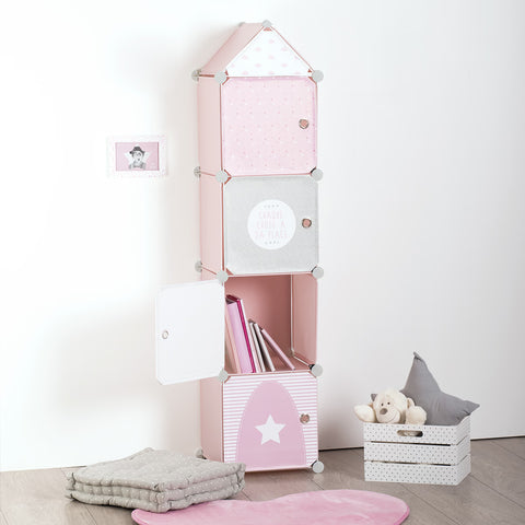 Tour De Rangement Pour Enfant Château Rose