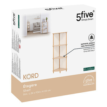 Etagère D'angle Kord 4 niveaux Beige