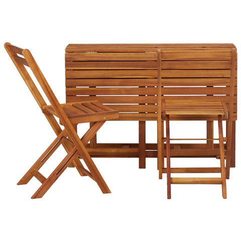 Table à jardinière et 2 chaises de bistro bois d'acacia massif Jardin