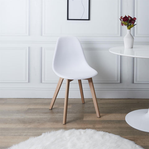 Chaise Scandinave Coque Blanche