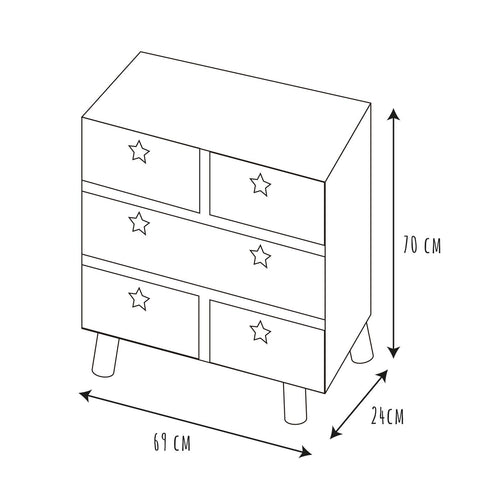 Commode Enfant Like A Star Blanc