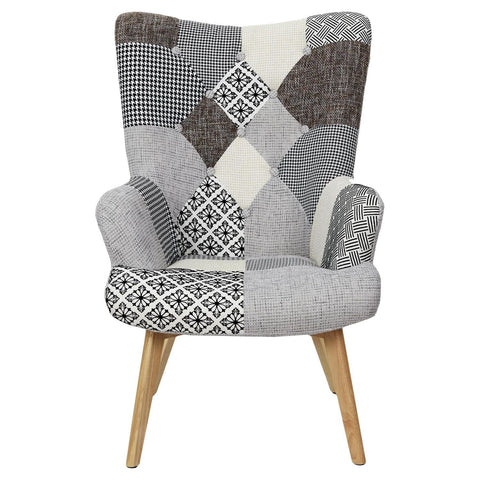 Fauteuil Gris Helsinki Patchwork