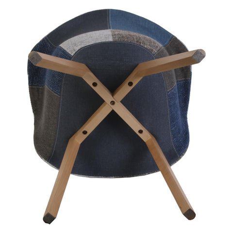 Fauteuil Bleu Gris Scandinave