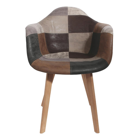 Fauteuil Marron Scandinave Simili Cuir