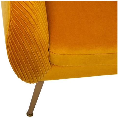 Fauteuil Velours Plissé Jaune Solaro