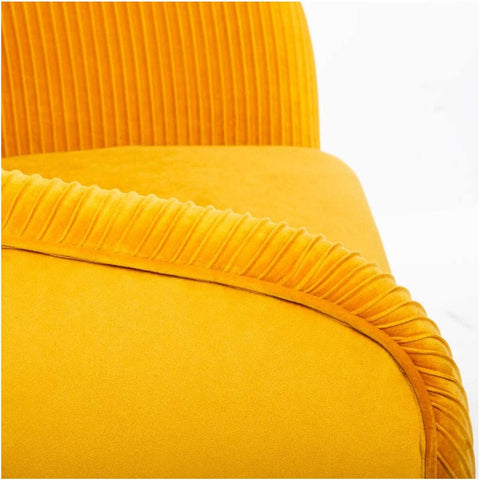 Fauteuil Velours Plissé Jaune Solaro