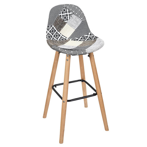 Chaise De Bar Patchwork Gris