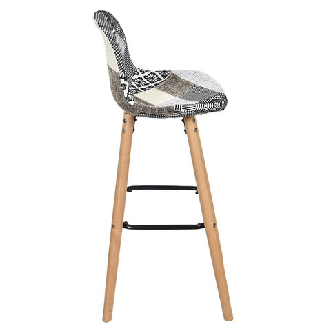 Chaise De Bar Patchwork Gris