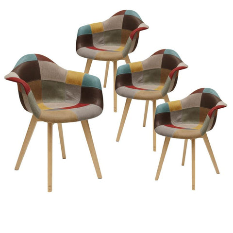 Lot de 4 Fauteuils Louisiane Multicolore